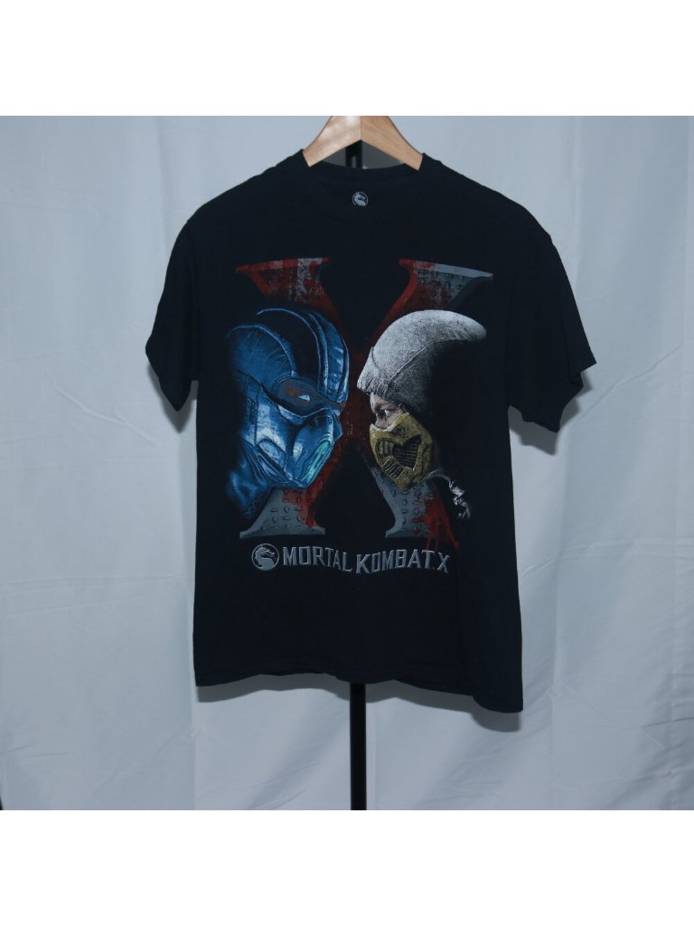 Mortal Kombat X Scorpion Sub-Zero Graphic T-Shirt Black Men's Medium